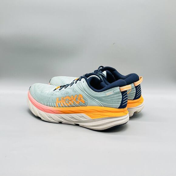 Hoka One One Shoes Womens 10.5 Blue Mesh Bondi 7 Road Running Sneakers Comfort main image 9